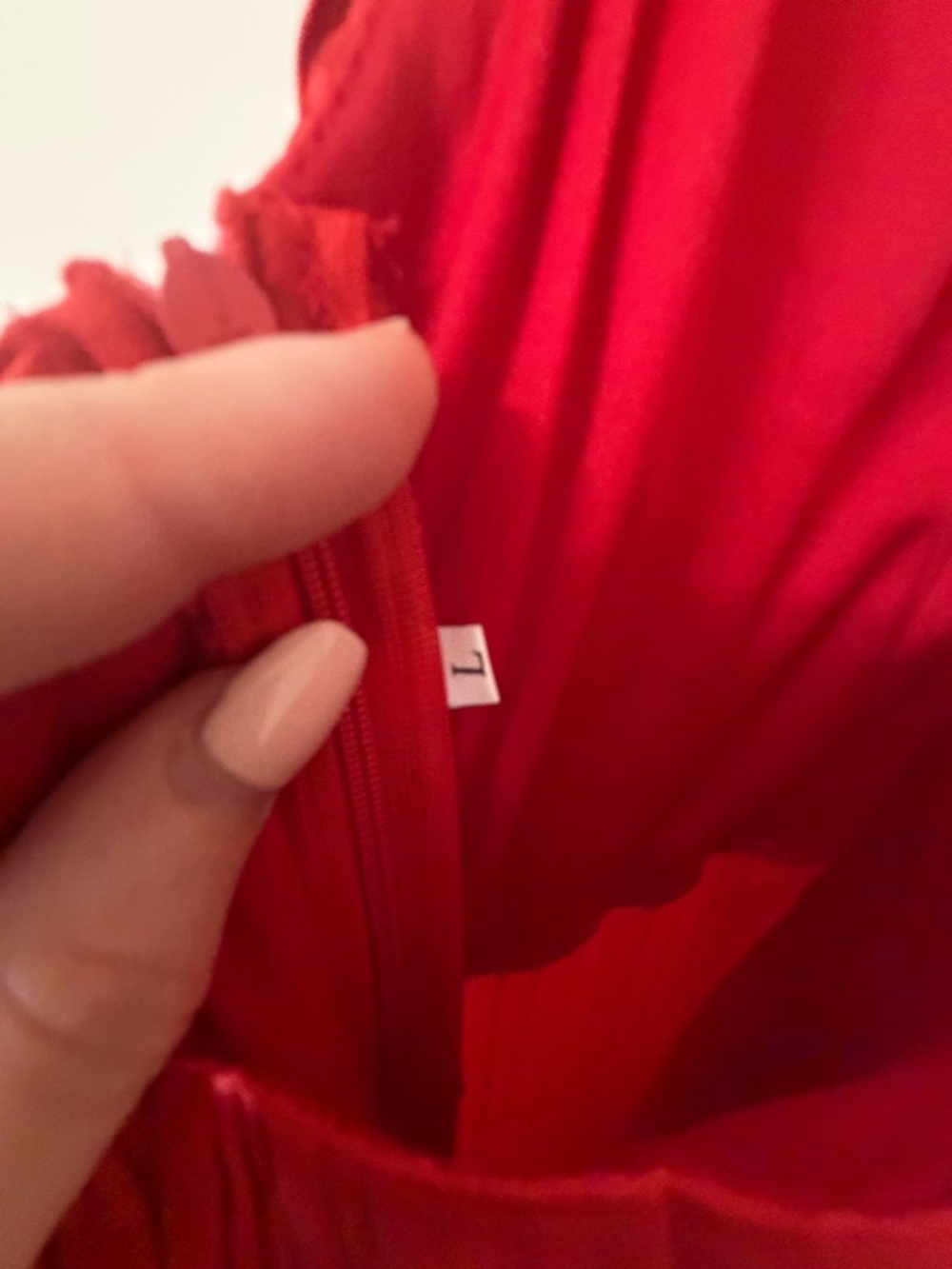 Red Pleated Halter Maxi Dress - Picture 6 of 6